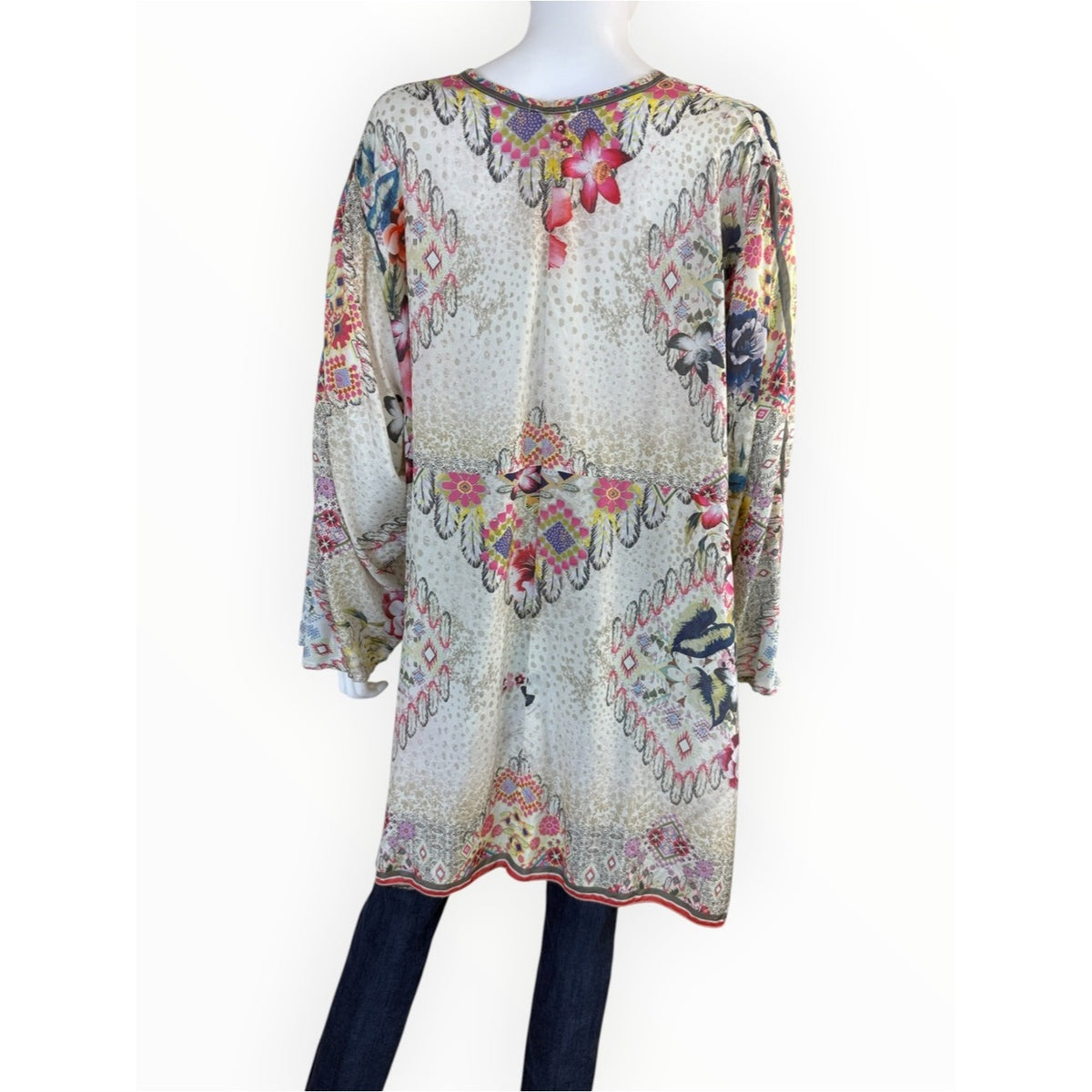Johnny Was 100% Silk Print Tunic Size 3X