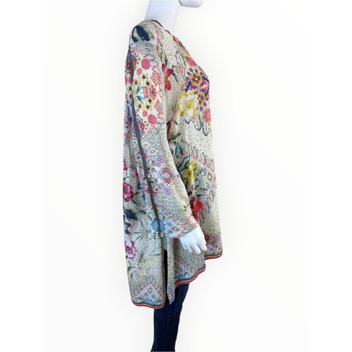 Johnny Was 100% Silk Print Tunic Size 3X