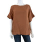 BRYN Walker Brown 100% Linen Boxy Top Size XXL