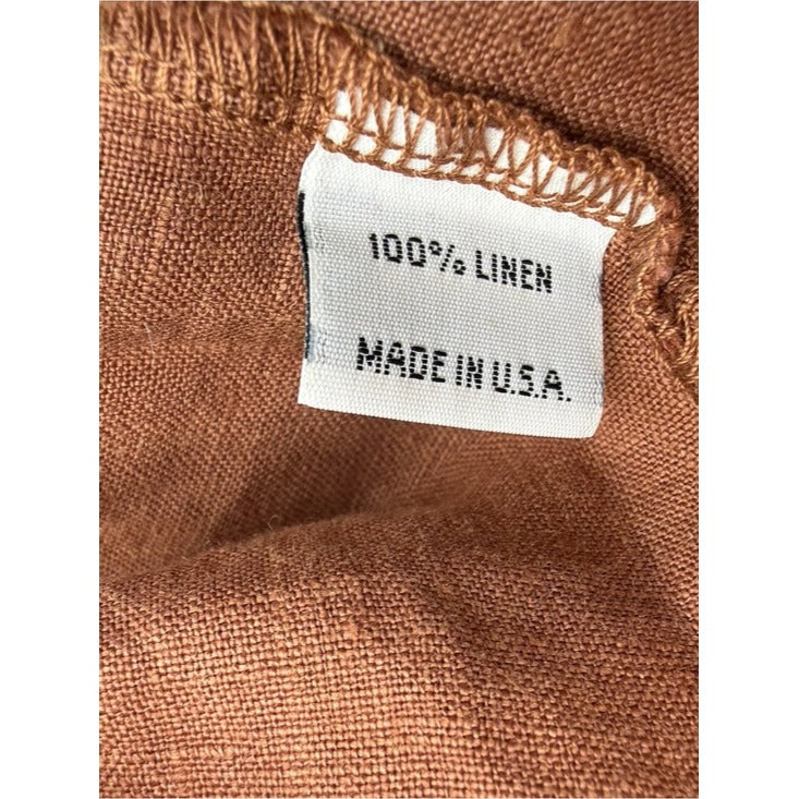 BRYN Walker Brown 100% Linen Boxy Top Size XXL