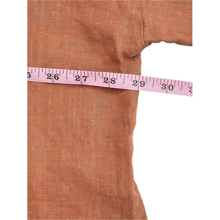 BRYN Walker Brown 100% Linen Boxy Top Size XXL