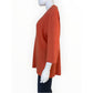 Eileen Fisher Soft Melon Orange Cotton & Cashmere V-Neck Sweater Size XL