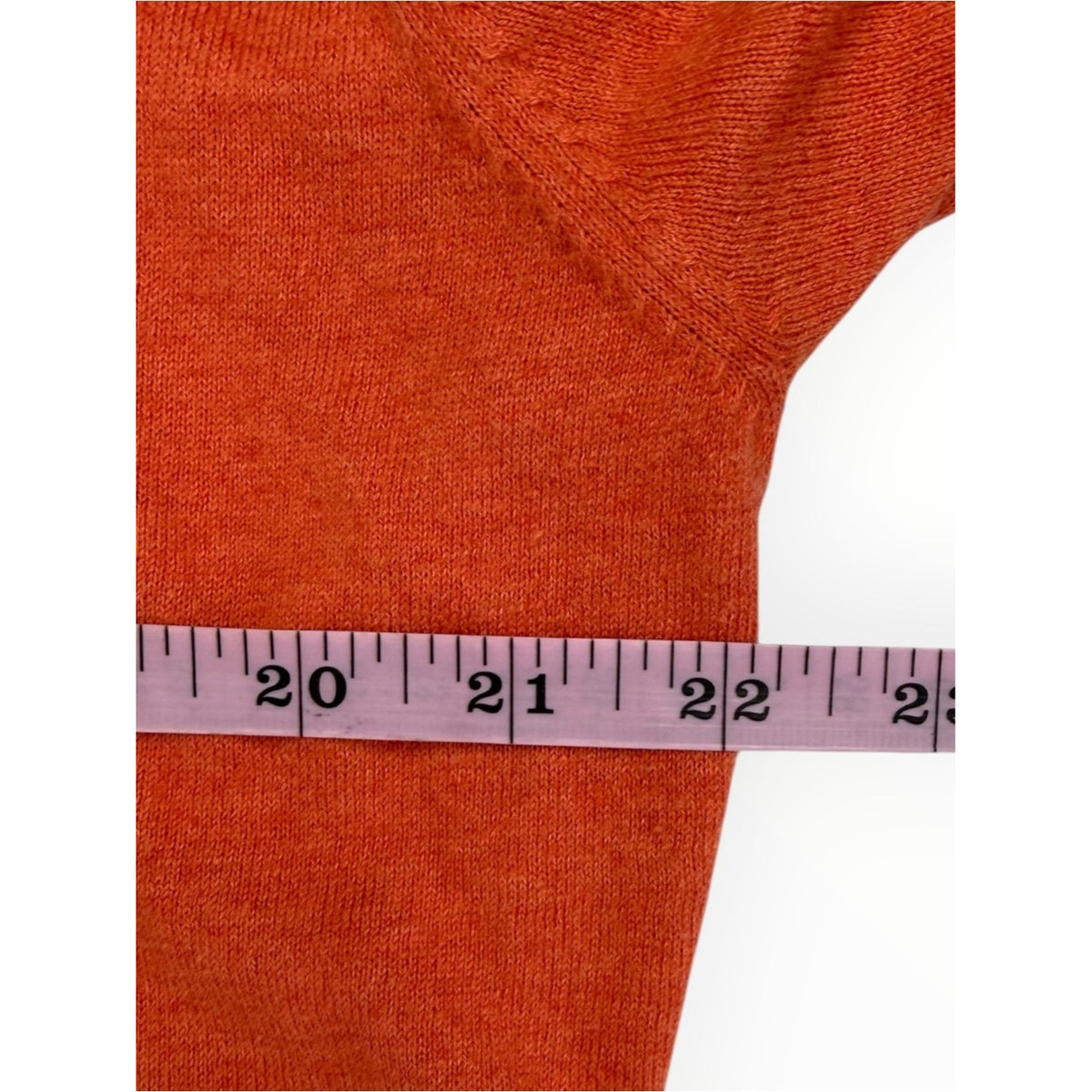 Eileen Fisher Soft Melon Orange Cotton & Cashmere V-Neck Sweater Size XL