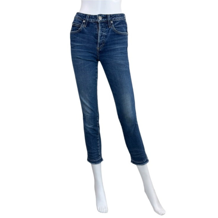 AMO True Blue Babe Cropped Skinny Jeans Size 26