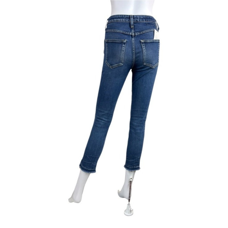 AMO True Blue Babe Cropped Skinny Jeans Size 26