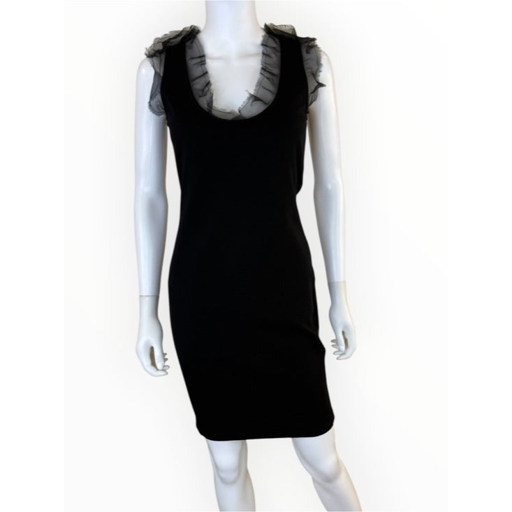 RED Valentino Black Knit Cocktail Dress Size M