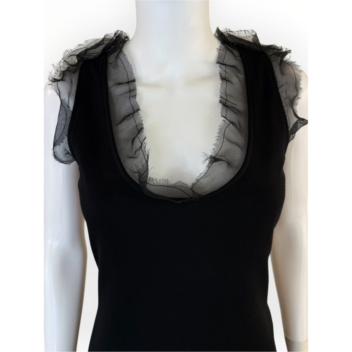 RED Valentino Black Knit Cocktail Dress Size M