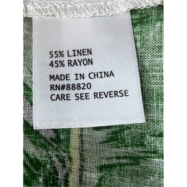 Cynthia Rowley NWT Green Tropical Leaf Linen Wrap Skirt Size XS
