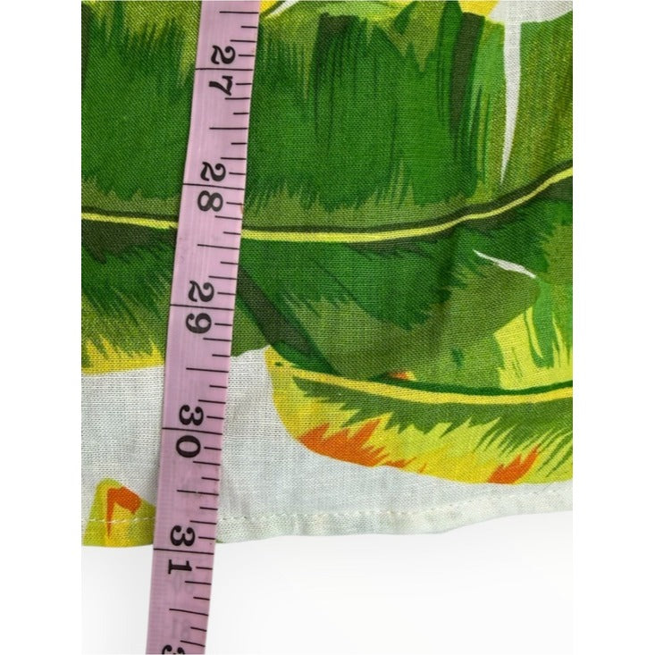 Cynthia Rowley NWT Green Tropical Leaf Linen Wrap Skirt Size XS