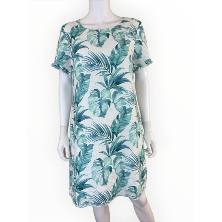 Tommy Bahama Green Linen Island Breeze Shift Dress Size S