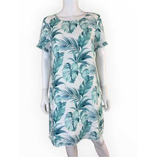 Tommy Bahama Green Linen Island Breeze Shift Dress Size S