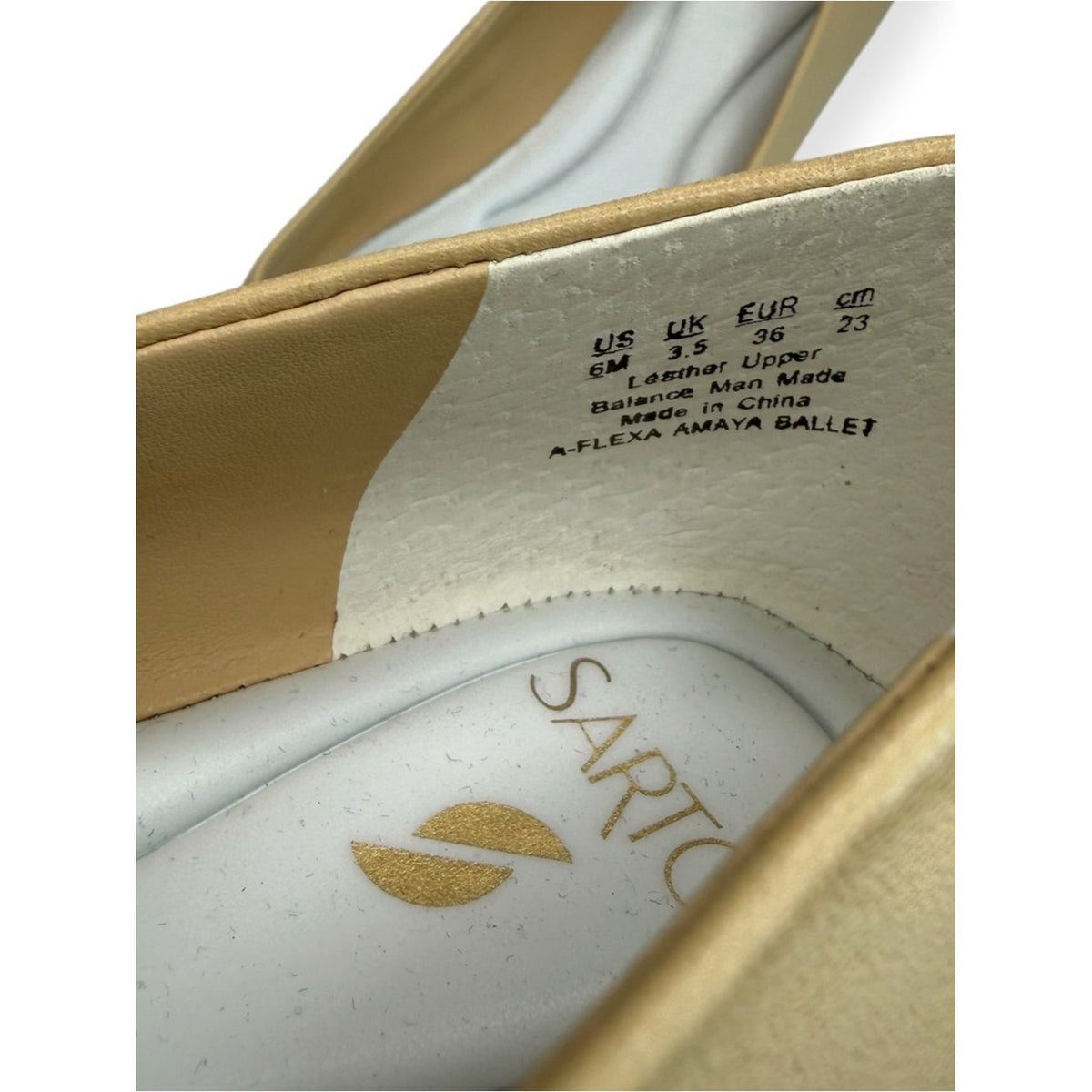 Franco Sarto NWT Beige Leather Flexa Amaya Square Toe Ballet Flat Size 6