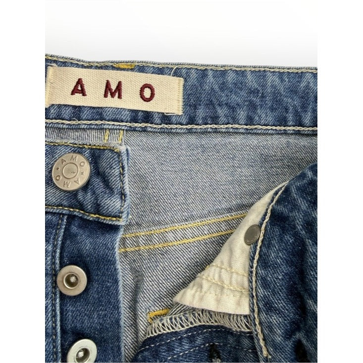 AMO Denim BABE Dive Bar Destroyed Jeans High Rise Size 26
