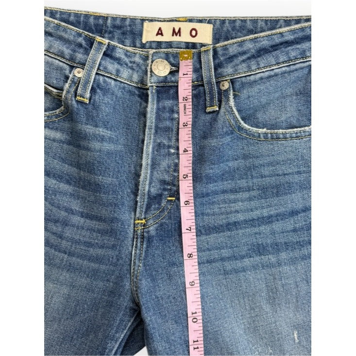 AMO Denim BABE Dive Bar Destroyed Jeans High Rise Size 26