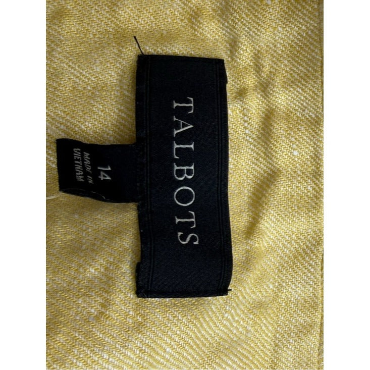Talbots Yellow 100% Linen Blazer Size XL
