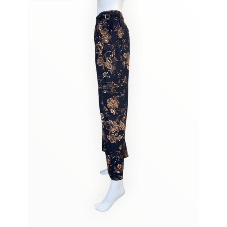 PILCRO NWT Blue Floral Beach Cargo Linen Pants Size M