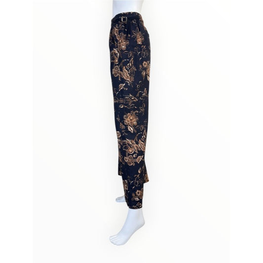 PILCRO NWT Blue Floral Beach Cargo Linen Pants Size M