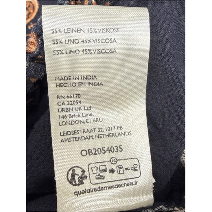 PILCRO NWT Blue Floral Beach Cargo Linen Pants Size M