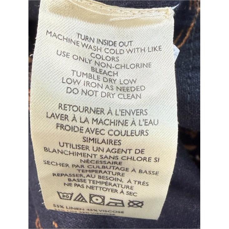 PILCRO NWT Blue Floral Beach Cargo Linen Pants Size M