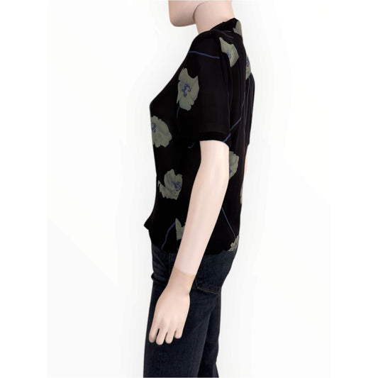 Vintage Carlisle 100% Silk Floral Print Top Size 2