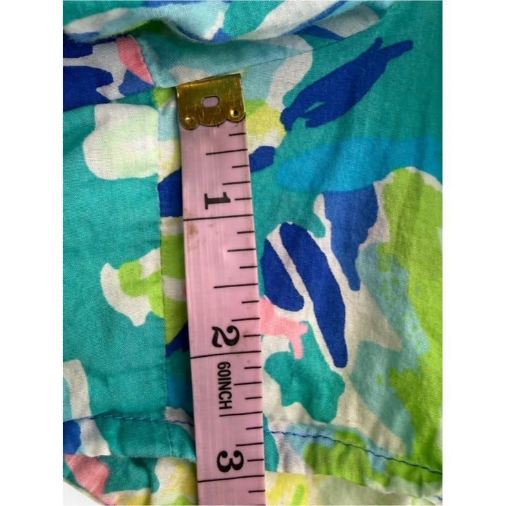 Lilly Pulitzer Blue 100% Cotton Tropical Print Shorts Size XL