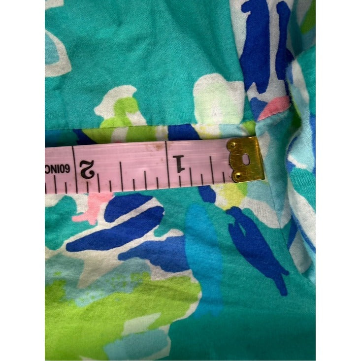 Lilly Pulitzer Blue 100% Cotton Tropical Print Shorts Size XL