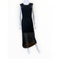 Sandro Black Sleeveless Plisse Midi Cocktail Dress Size M