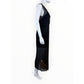 Sandro Black Sleeveless Plisse Midi Cocktail Dress Size M