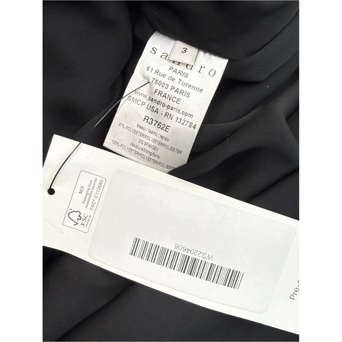 Sandro Black Sleeveless Plisse Midi Cocktail Dress Size M