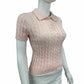 525 America Pink Cable Knit Sweater Size S