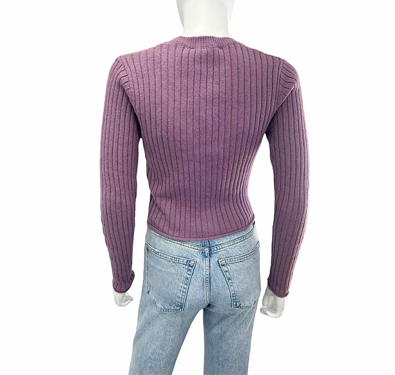 ZARA NWT Purple Ribbed Sweater Cardigan Size S