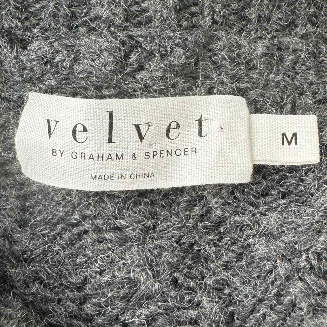 velvet BY GRAHAM & SPENCER Gray Wool Blend Sweater Jacket Size M