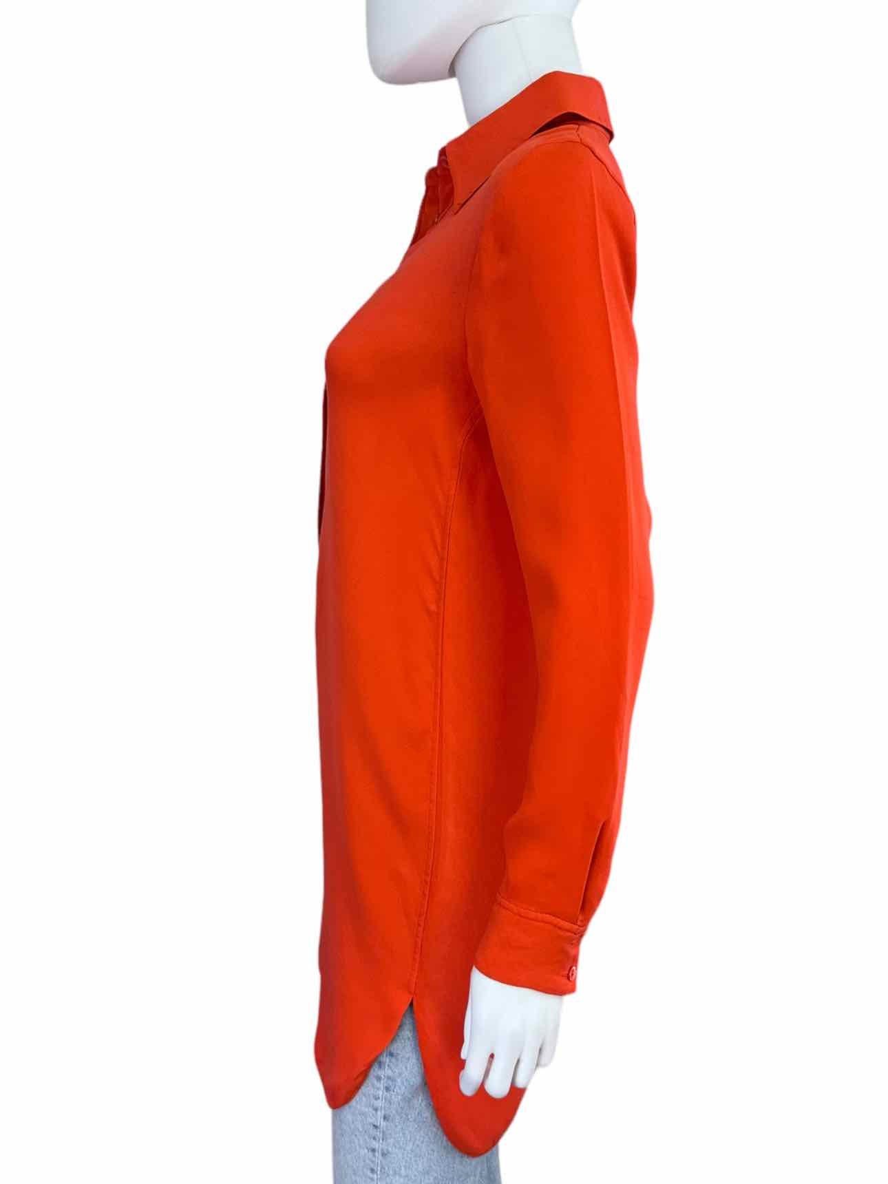 vince. Orange 100% Silk Tunic Size 4