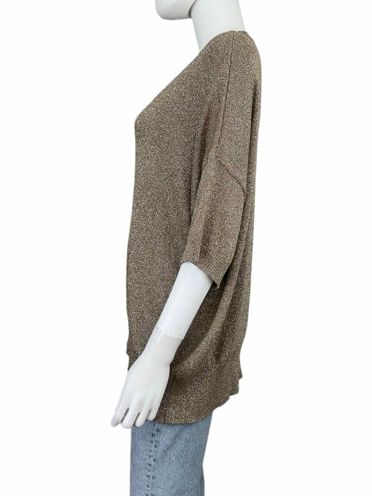 MARELLA monochrome Tan & Silver Shimmer Sweater Size XL