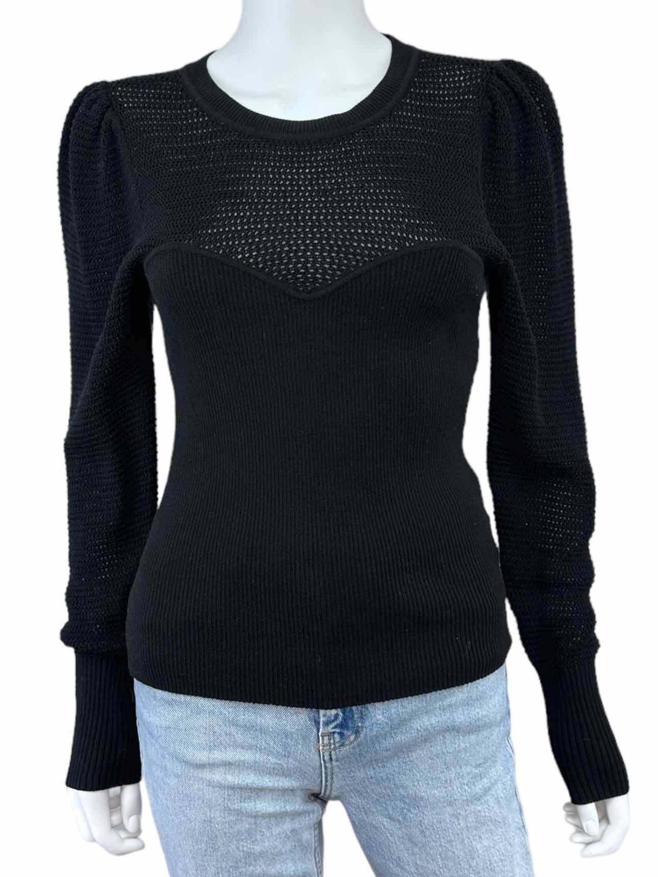 dh New York by Anthropologie Black Open Knit Sweater Size M
