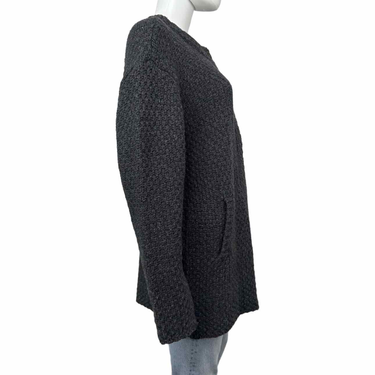 AG Adriano Goldschmid Gray Merino Wool Sweater Cardigan Size S