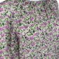 PEARL by LELA ROSE Purple Plaid Floral Crepe Tie Detail Top Size XS