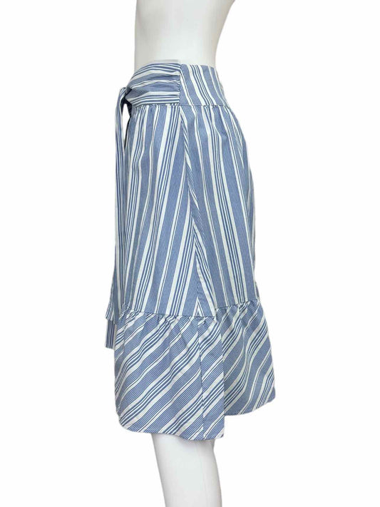 J. Crew NWT Blue Striped Midi Skirt Size 8