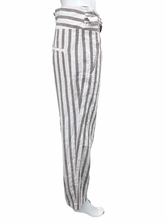 anthropologie Tan Striped Linen Pants Size 10