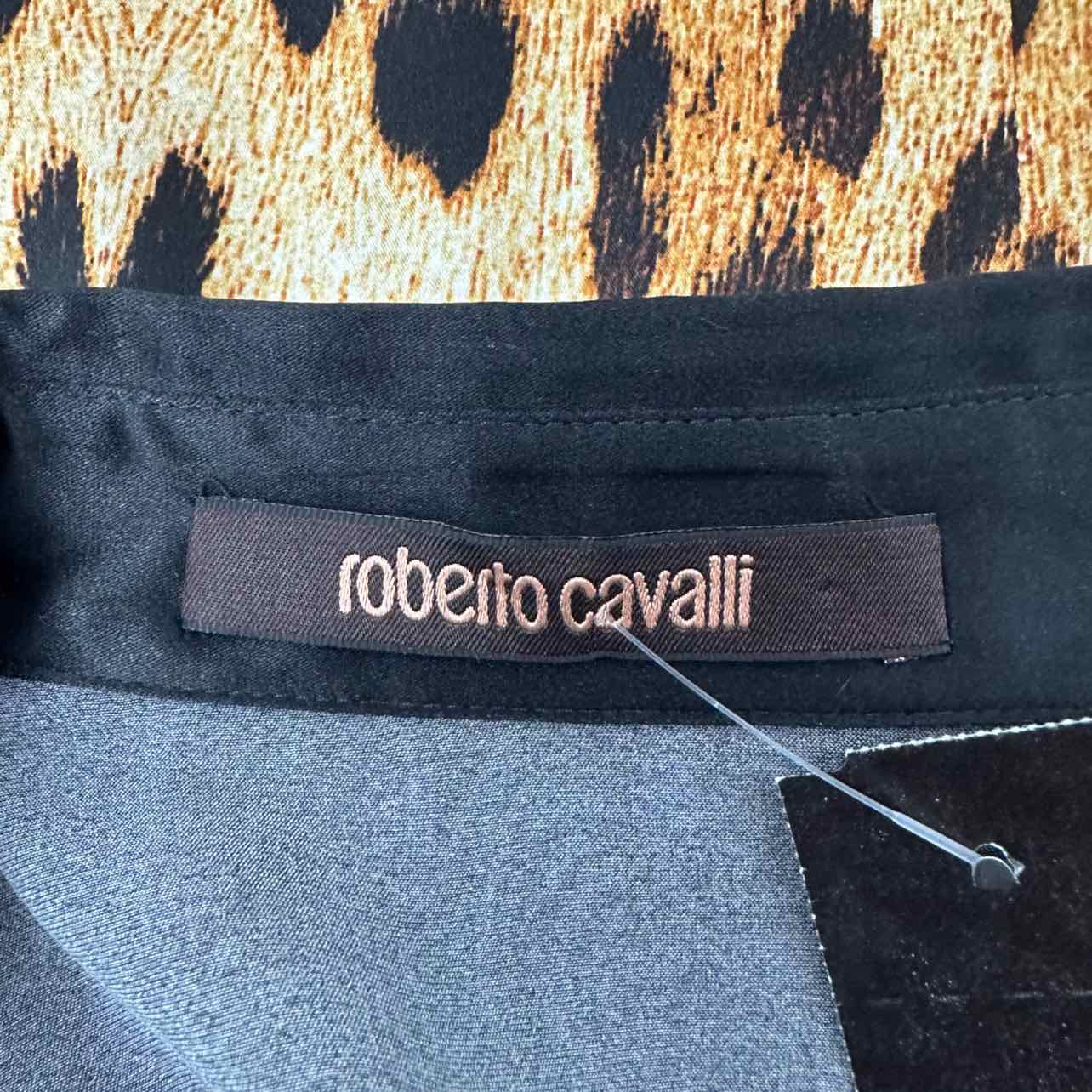 Roberto Cavalli Silk Cheetah Button Down Size 46