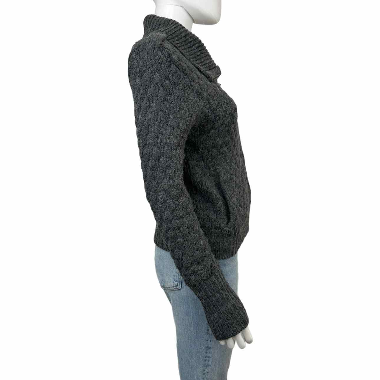 velvet BY GRAHAM & SPENCER Gray Wool Blend Sweater Jacket Size M