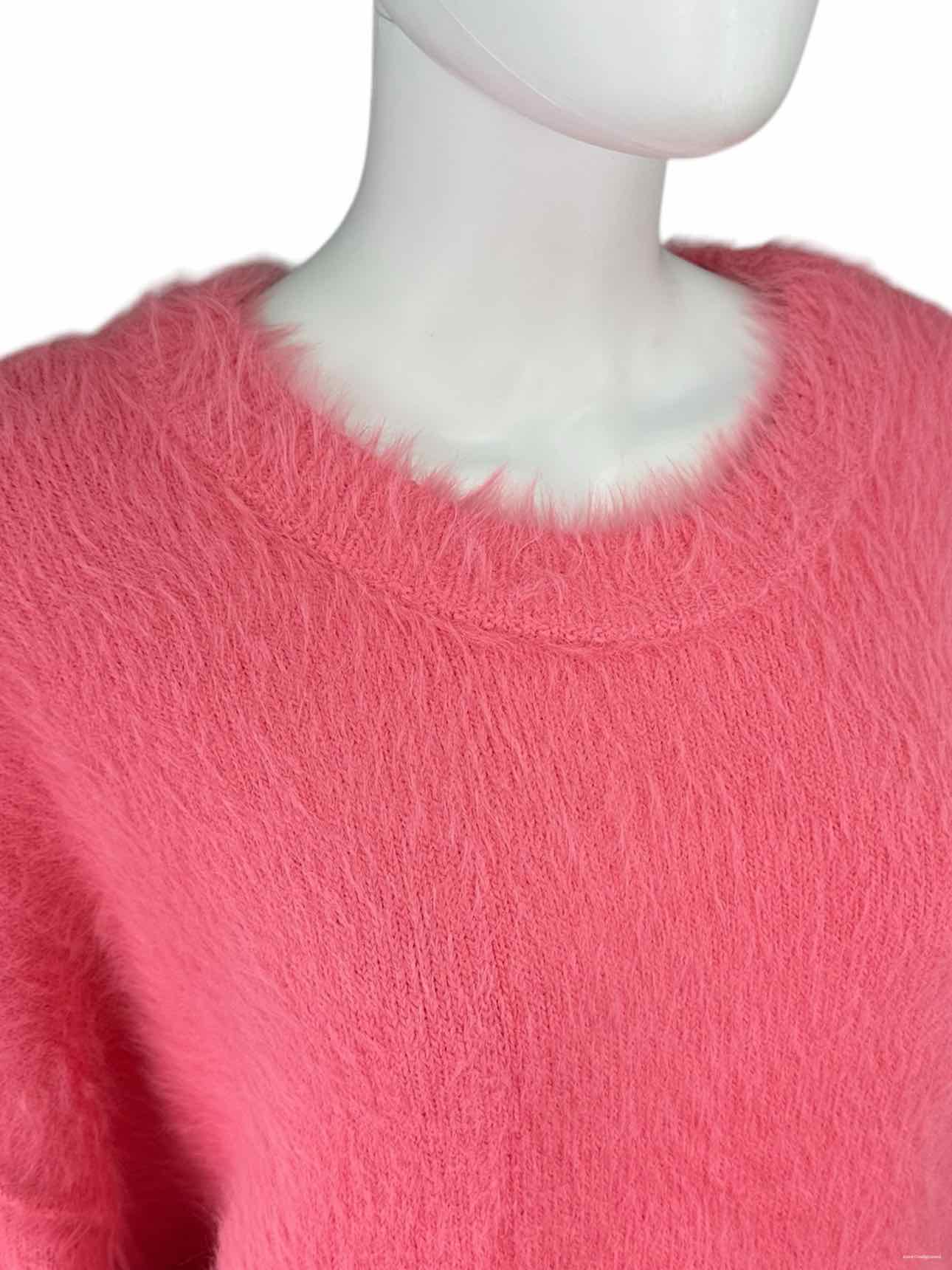 Free People NWT Bright Pink Eyelash Sweater Size L
