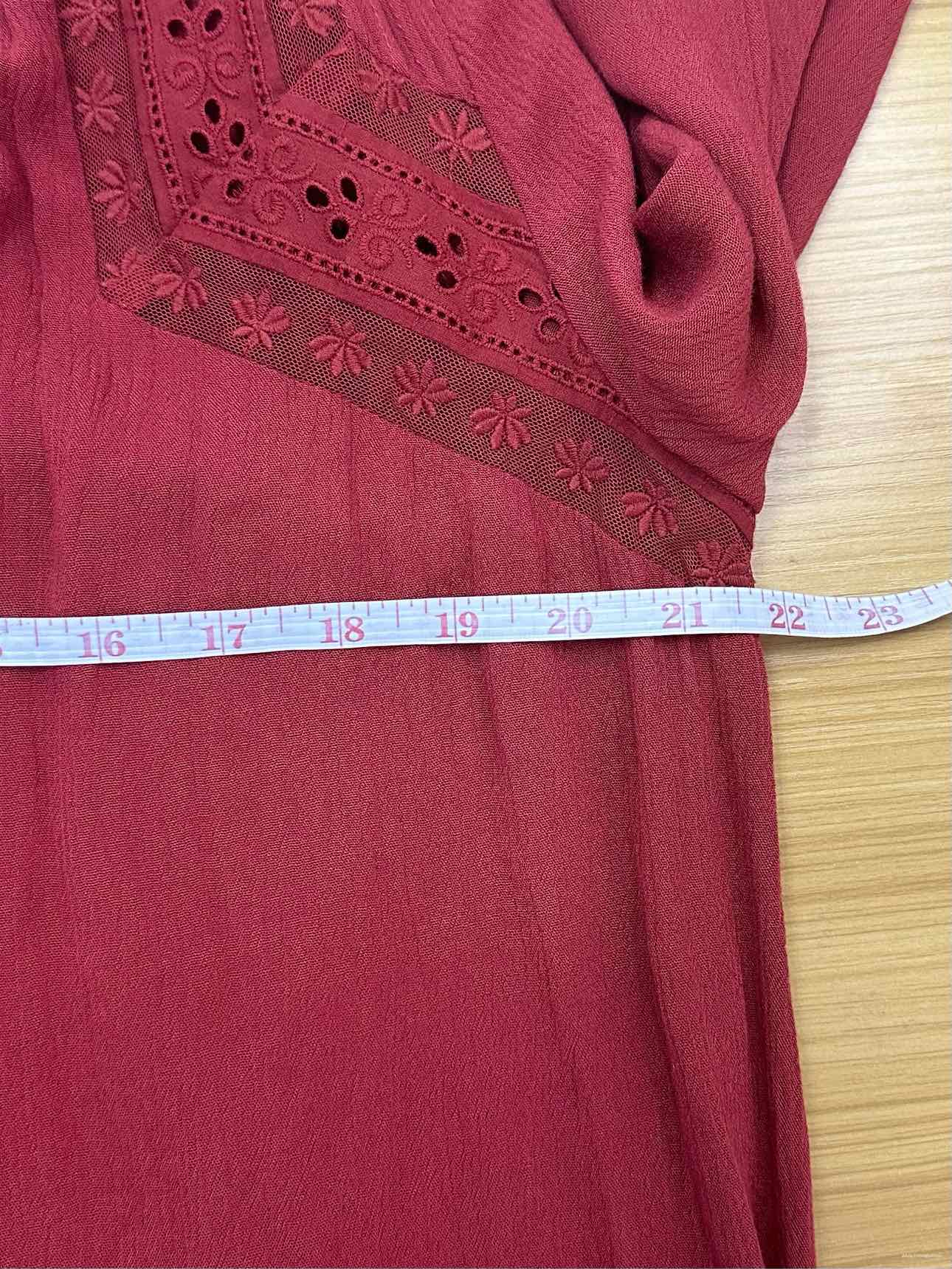 Free People Red Crochet Trim Dress Size XS