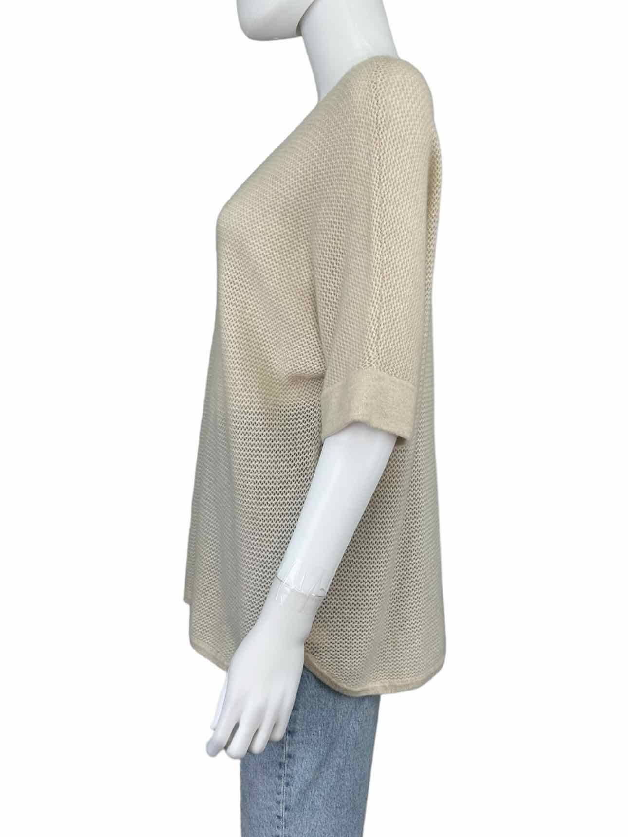 WHITE + WARREN Beige 100% Cashmere Sweater Size L