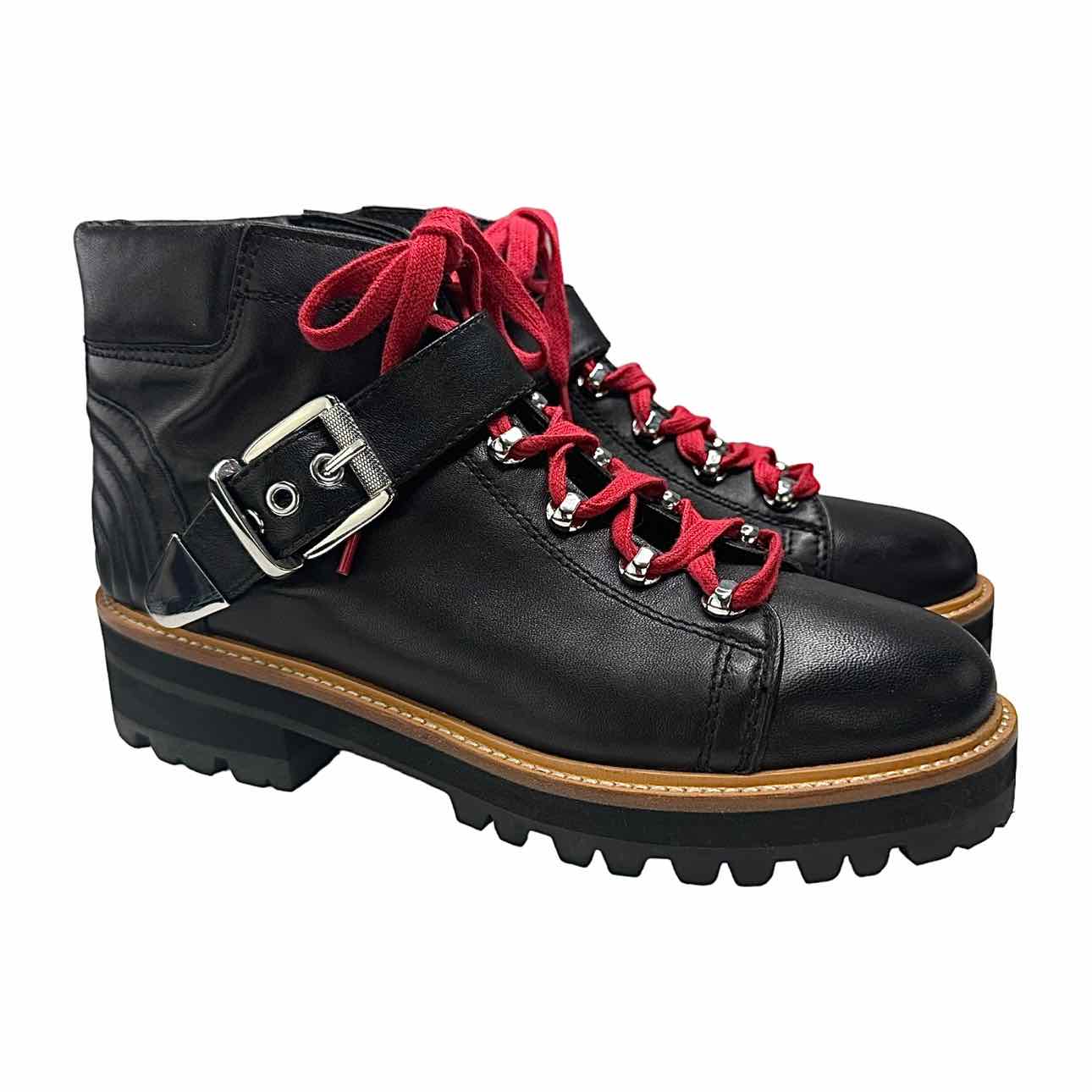 MARC FISHER LTD Indre Black Leather Platform Boot Size 9.5
