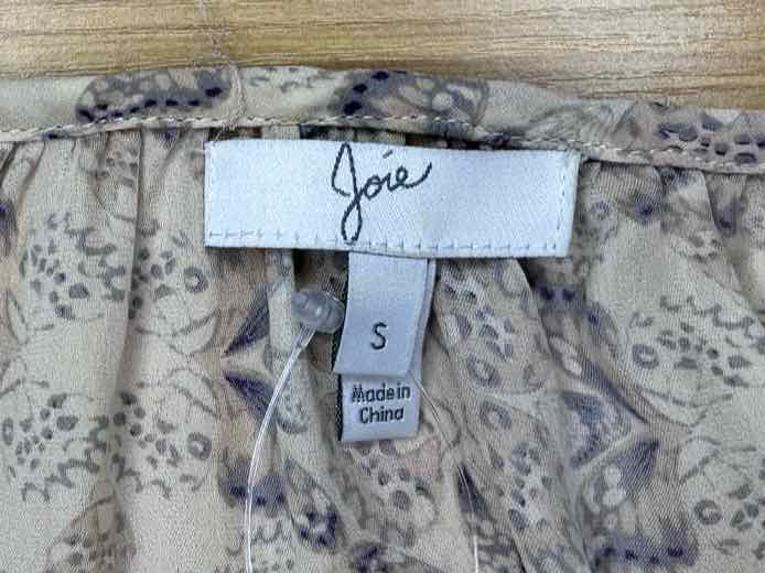 joie Size Cream 100% Silk Butterfly Print Top Size S