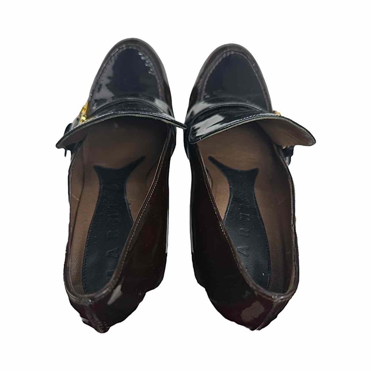 MARNI Patent Leather Loafer Pumps Size 35.5