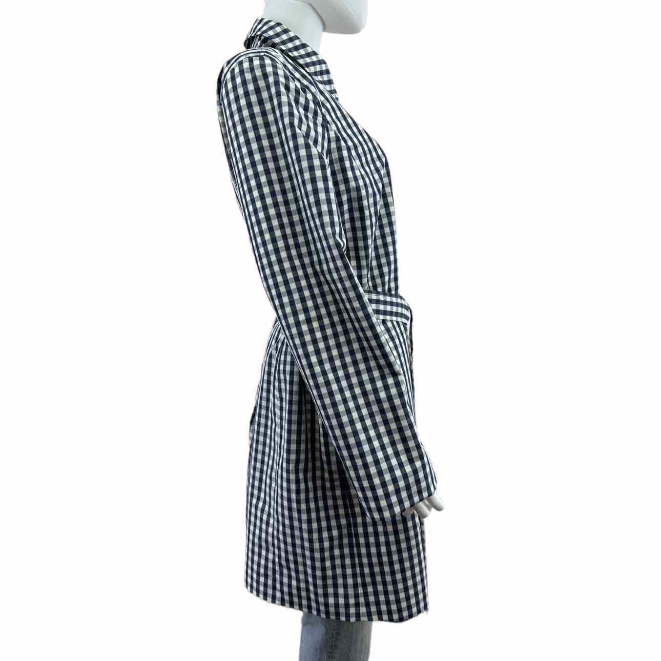 Talbots Navy Check Trench Raincoat Size L