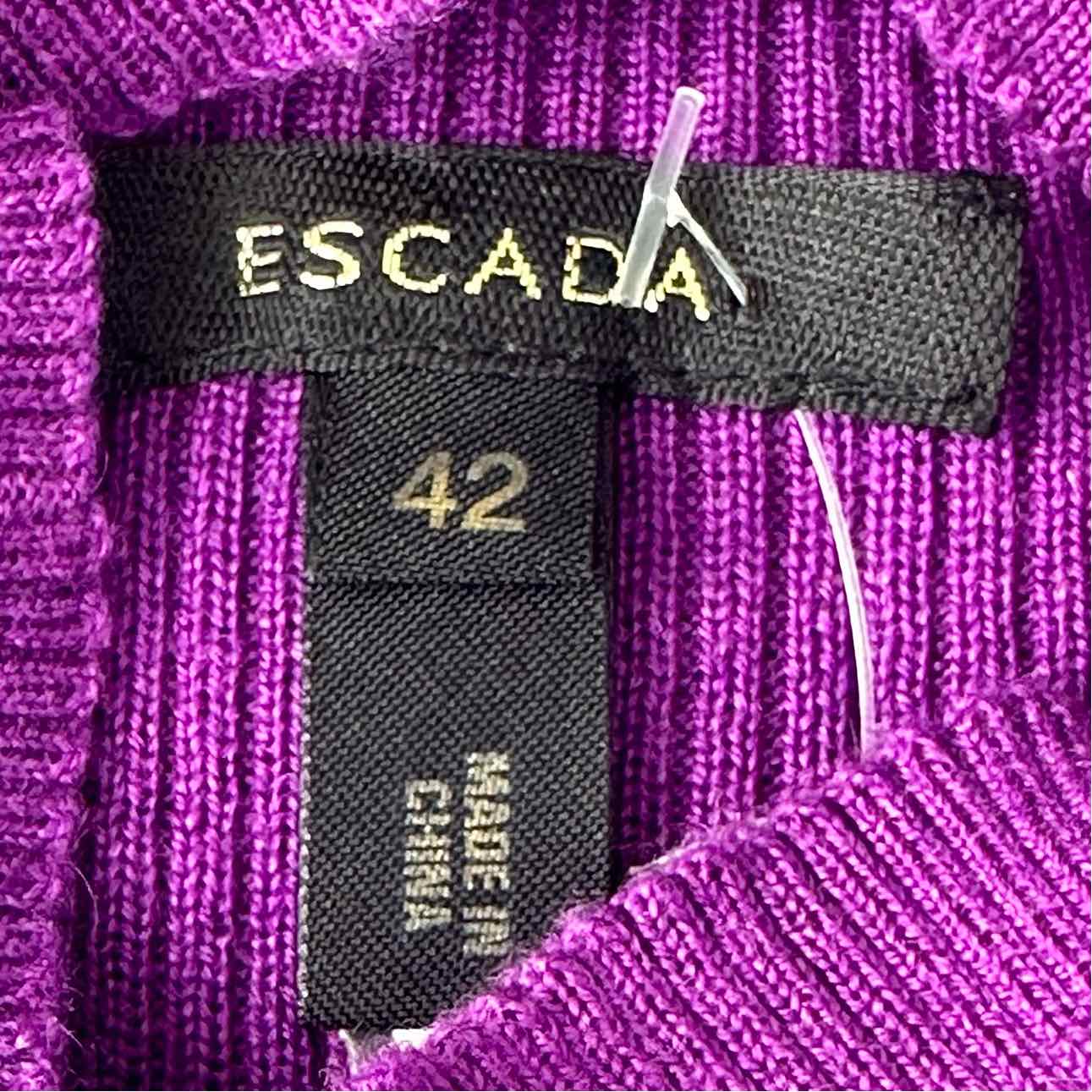 ESCADA Purple Wool Silk Blend Turtleneck Sweater Size 10