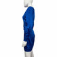 Adelyn Rae Blue Satin Leopard Print Dress Size XS